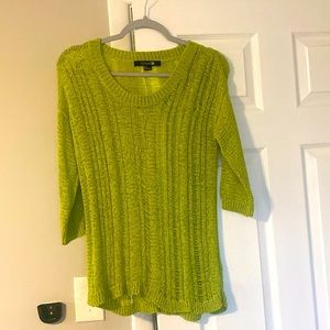 3/4 length sleeve crochet lime green top very cute Perfect for spring and summer